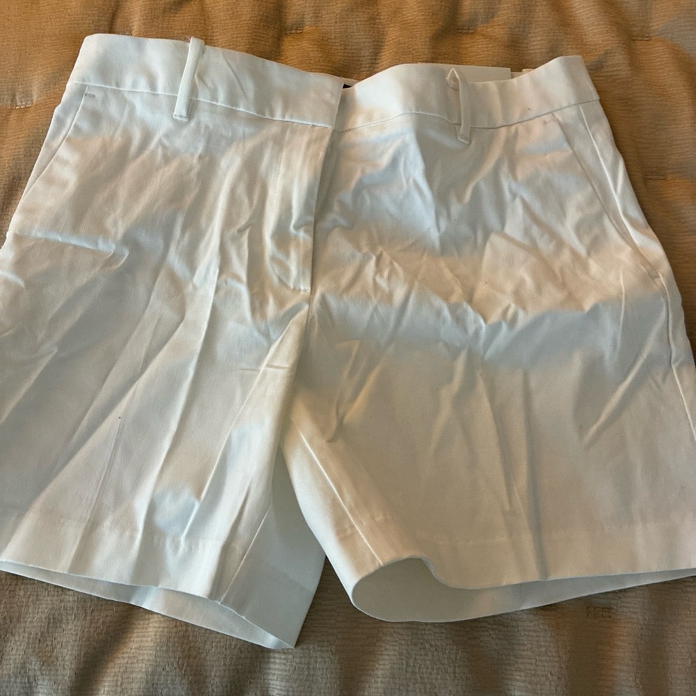 Ann Taylor White Tailored Bermuda Shorts
